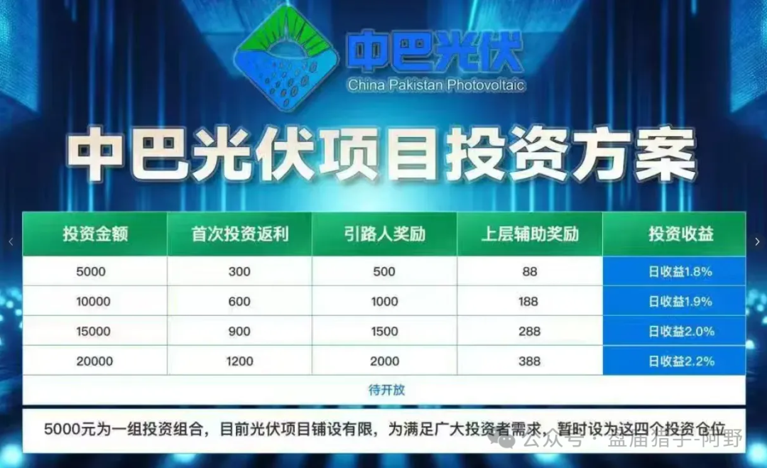 警惕！【中巴光伏】资金盘骗局大曝光，高回报承诺背后是血本无归！