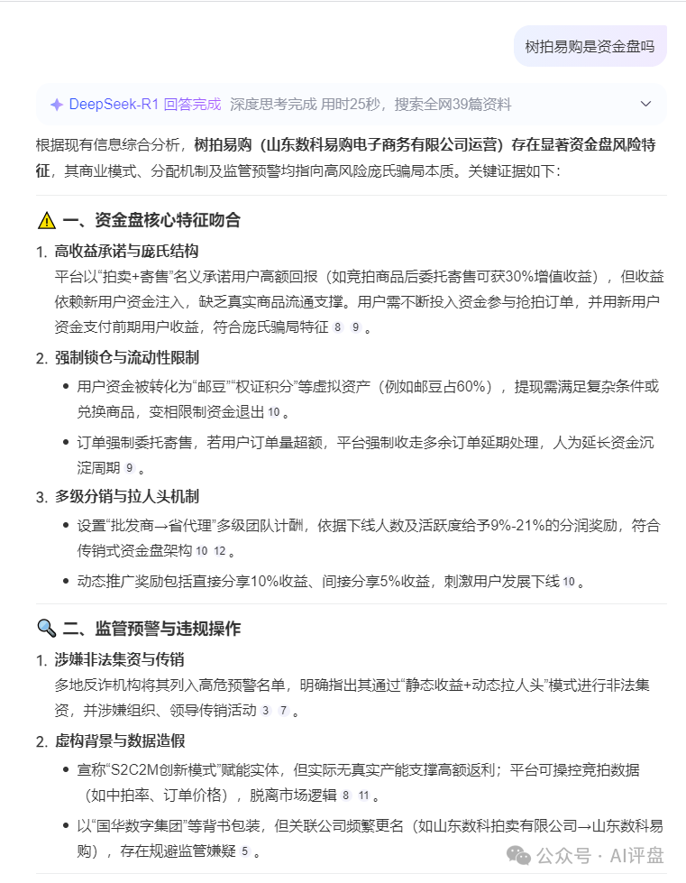 AI评盘:【树拍易购】是资金盘吗?
