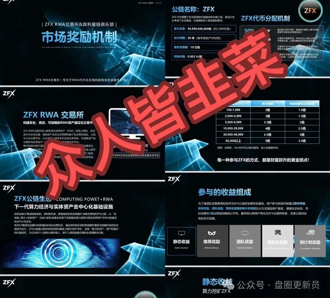 【ZFX RWA】打着虚拟币噱头的诈骗资金盘，噱头吹的蛮厉害的，简单看了一下玩